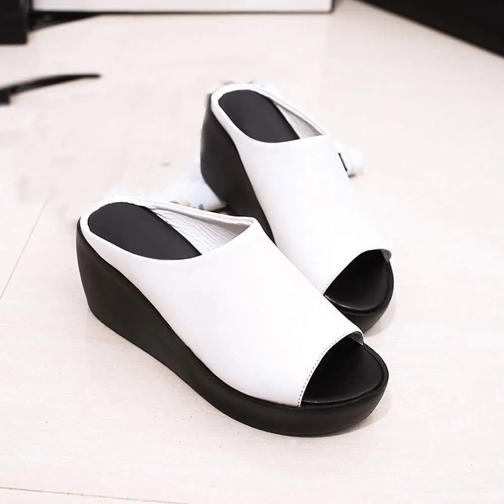 Walking Sandals Women Orthopedic Sneakers Platform Summer Sandals for Women Summer Women Slippers Leisure Bottom Fashion Thick Fish Mouth Women's Women Sandals Dress