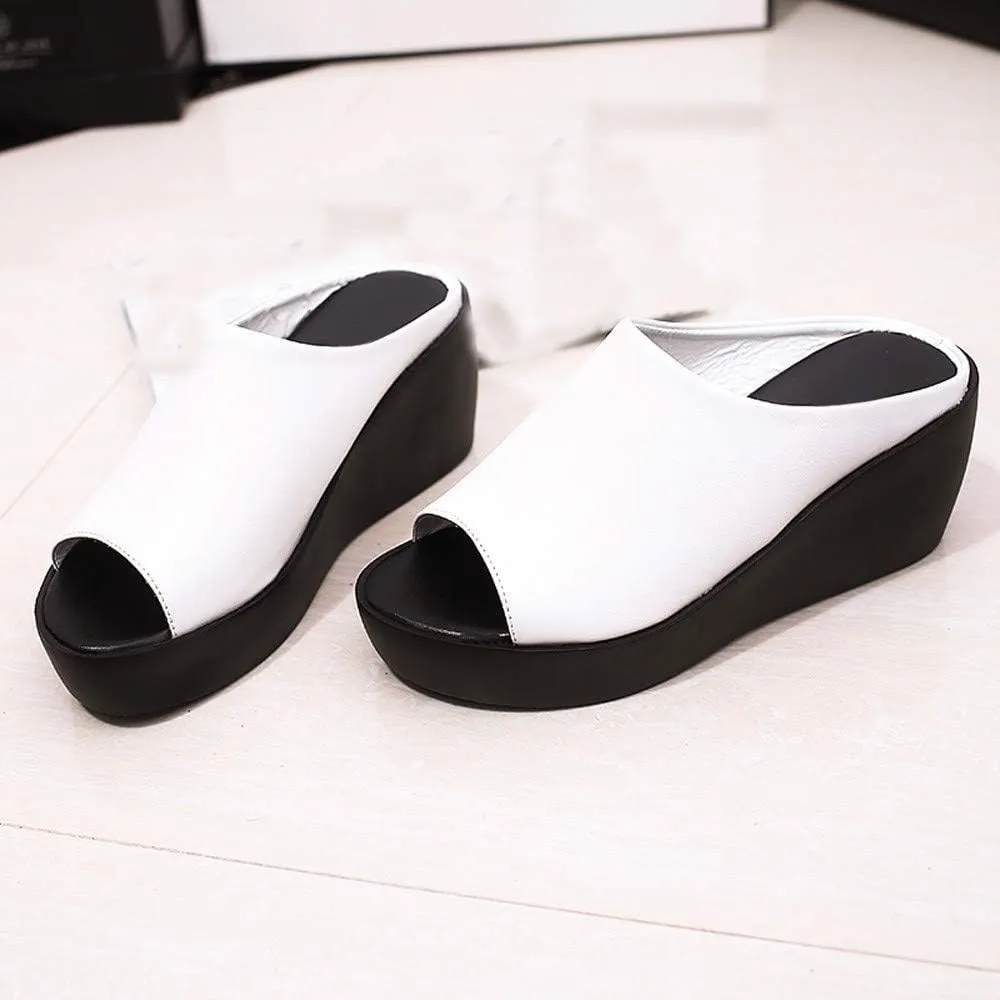 Walking Sandals Women Orthopedic Sneakers Platform Summer Sandals for Women Summer Women Slippers Leisure Bottom Fashion Thick Fish Mouth Women's Women Sandals Dress