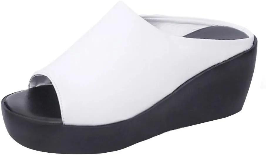 Walking Sandals Women Orthopedic Sneakers Platform Summer Sandals for Women Summer Women Slippers Leisure Bottom Fashion Thick Fish Mouth Women's Women Sandals Dress