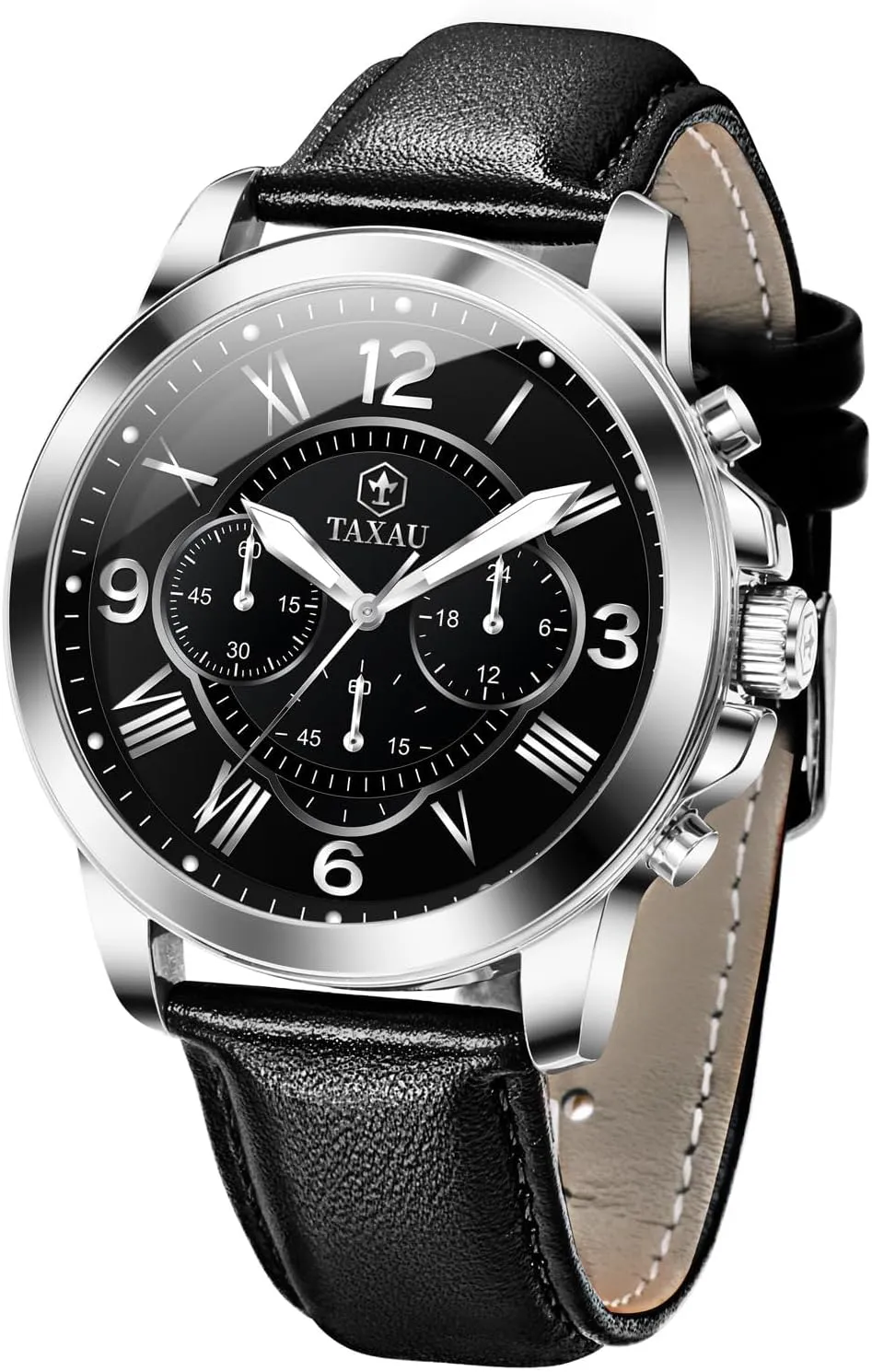 Watches for Men Causal Classic Business Dress Leather Strap Men Watches Luxury Large Face Waterproof Chronograph Quartz Analog Men's Wrist Watches Retro