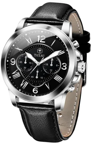 Watches for Men Causal Classic Business Dress Leather Strap Men Watches Luxury Large Face Waterproof Chronograph Quartz Analog Men's Wrist Watches Retro