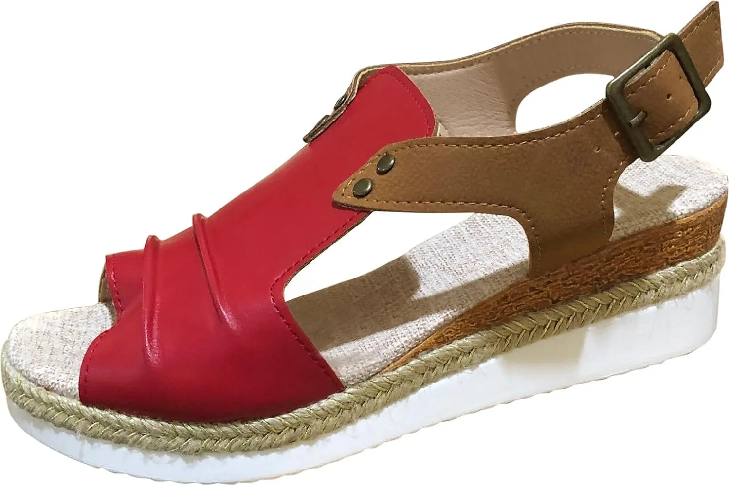 Wedge Sandals for Women Dressy Summer,Platform Wedges for Women,Womens Espadrilles Open Toe Sandals Comfortable Dressy Ankle Strap Slip On Sandals Orthopedic Sandals Casual