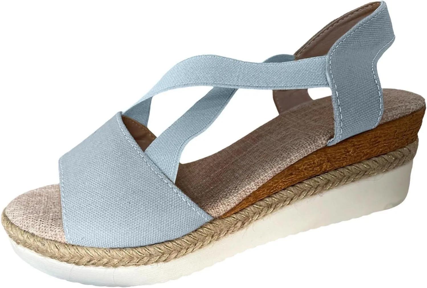 Wedge Sandals for Women, Espadrilles Women Open Toe Ankle Strap Heels Dressy Summer Platform Comfortable Slip on Orthopedic Casual Buckle Beach Black Shoes 2025 Vacation Walking Wedges