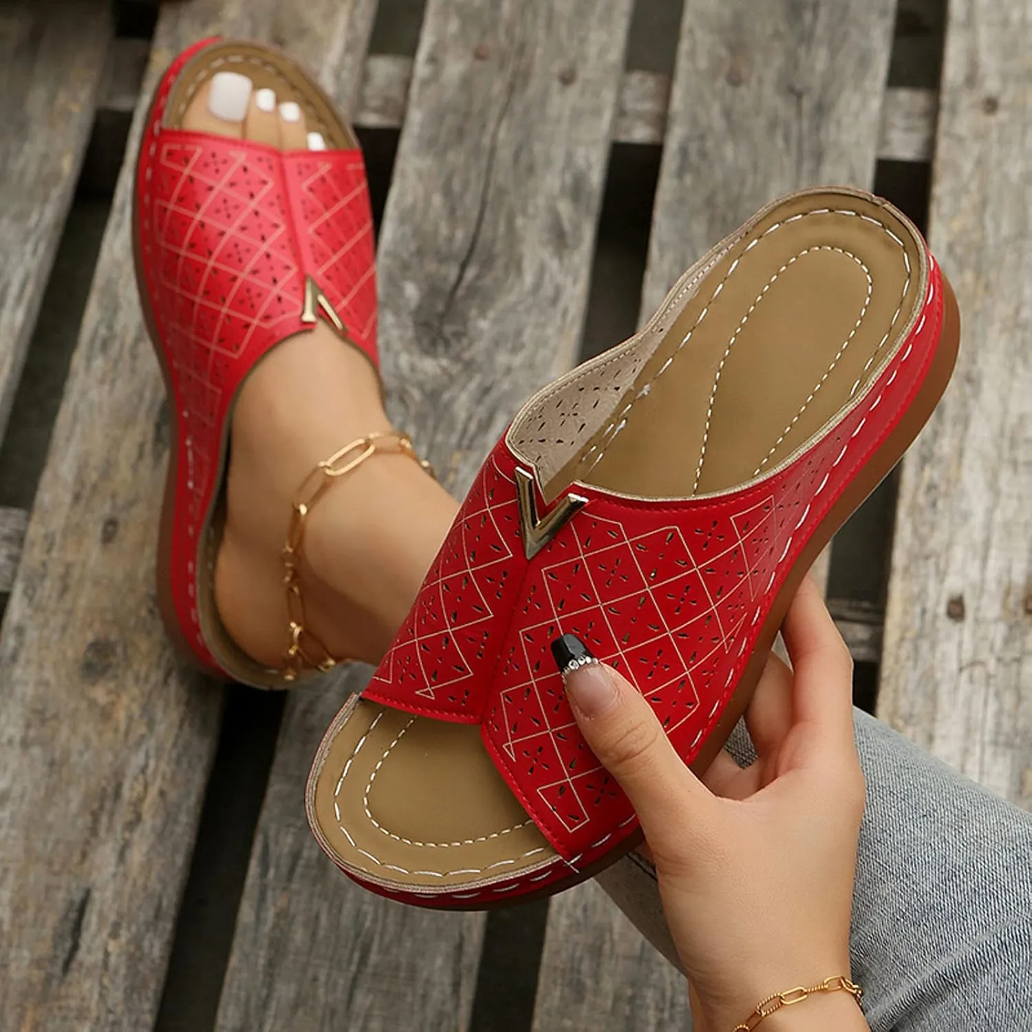 Wedge Sandals for Women White Mules Slip on Sandals Arch Support Slippers Comfortable Walking Summer Shoes2