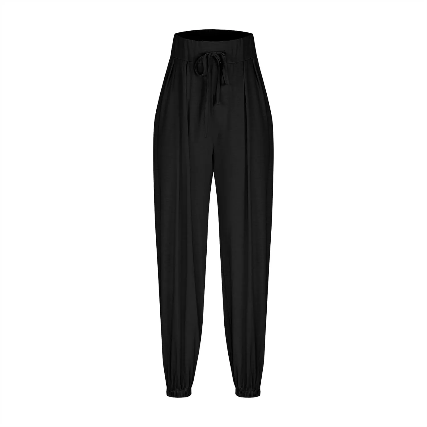 Wide Leg Pants Woman Baggy Lightweight Casual Drawstring Elastic Waisted Palazzo Harem Slacks Clothes Trousers Pockets