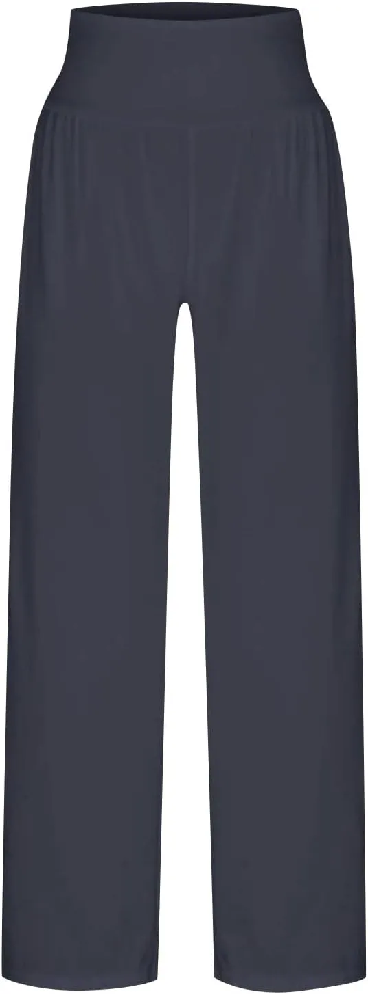 Wide Leg Yoga Pants for Women Casual Cozy Trousers High Waist Stretch Sweatpant Sport Athletic Lounge Pant with Pocket
