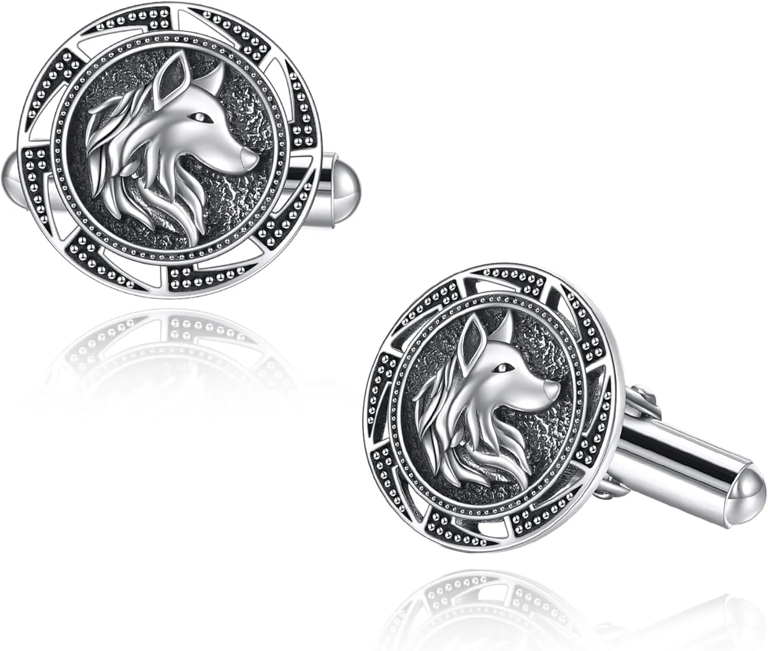 Wolf Cufflink 925 Sterling Silver Cufflinks for Men Suit Accesorries Cufflinks Jewelry Gifts for Men Husband