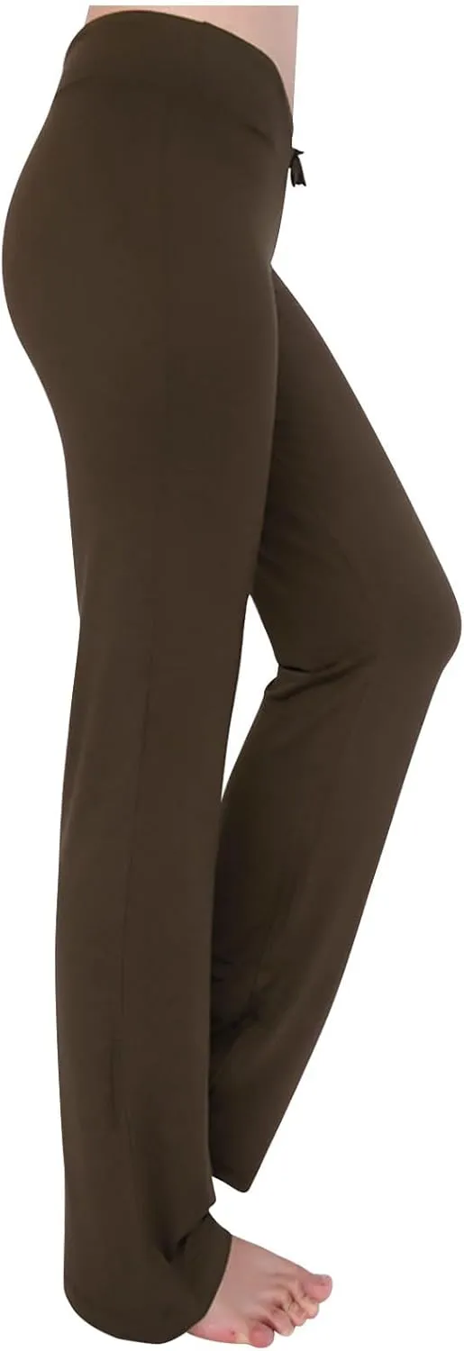 Women High Rise Yoga Leggings, Ladies Plus Size Loose Flare Trousers Drawstring Wide Leg Pants Stretchy Sweatpants