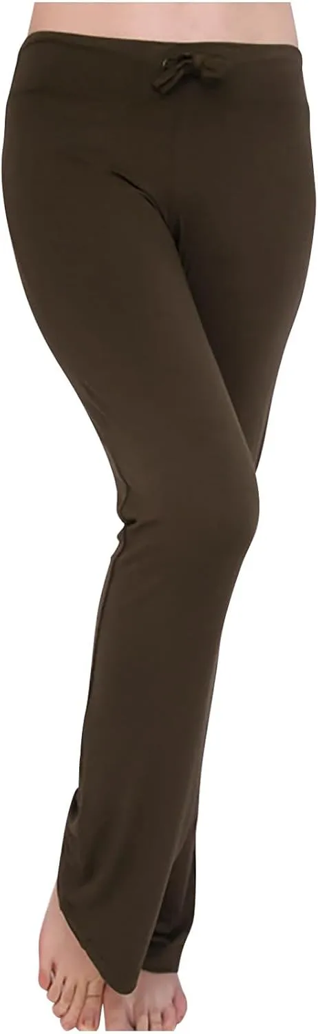 Women High Rise Yoga Leggings, Ladies Plus Size Loose Flare Trousers Drawstring Wide Leg Pants Stretchy Sweatpants