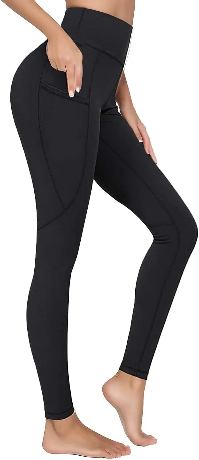 Women High Waisted Yoga Leggings Printed Tummy Control Non See Through Pants Stretch Athletic Running Sport Trousers