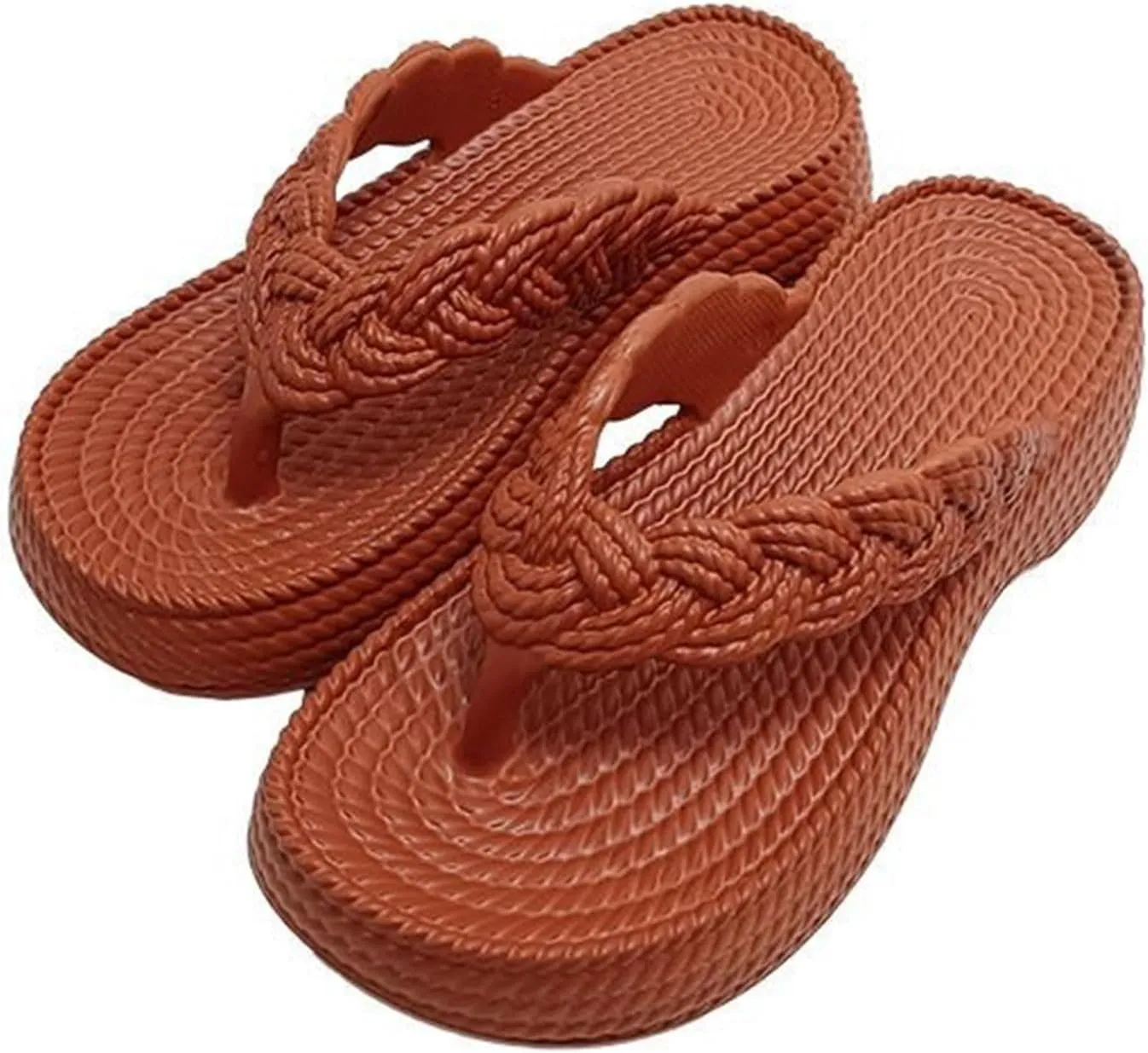 Women Orthopedic Solid Rattan Sandals Clip Toe Arch Support Slipper Platform Anti-Slip Flip Flop Summer Thong Sandal