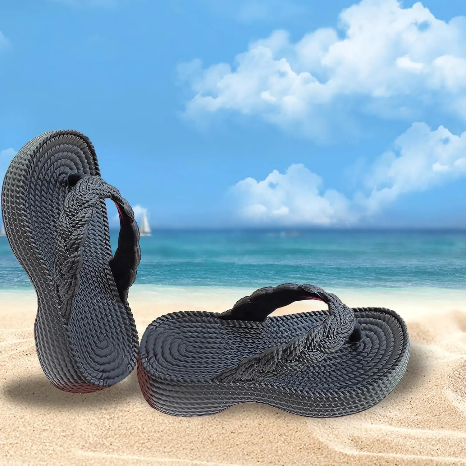 Women Orthopedic Solid Rattan Sandals Clip Toe Arch Support Slipper Platform Anti-Slip Flip Flop Summer Thong Sandal