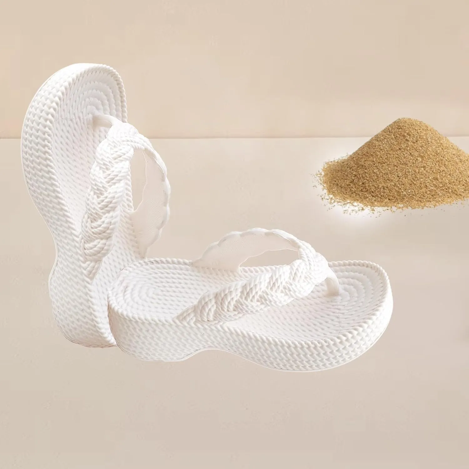 Women Orthopedic Solid Rattan Sandals Clip Toe Arch Support Slipper Platform Anti-Slip Flip Flop Summer Thong Sandal