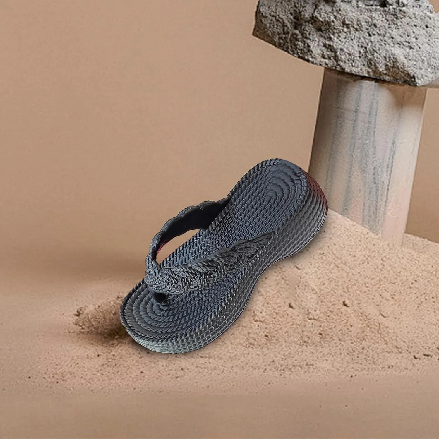 Women Orthopedic Solid Rattan Sandals Clip Toe Arch Support Slipper Platform Anti-Slip Flip Flop Summer Thong Sandal