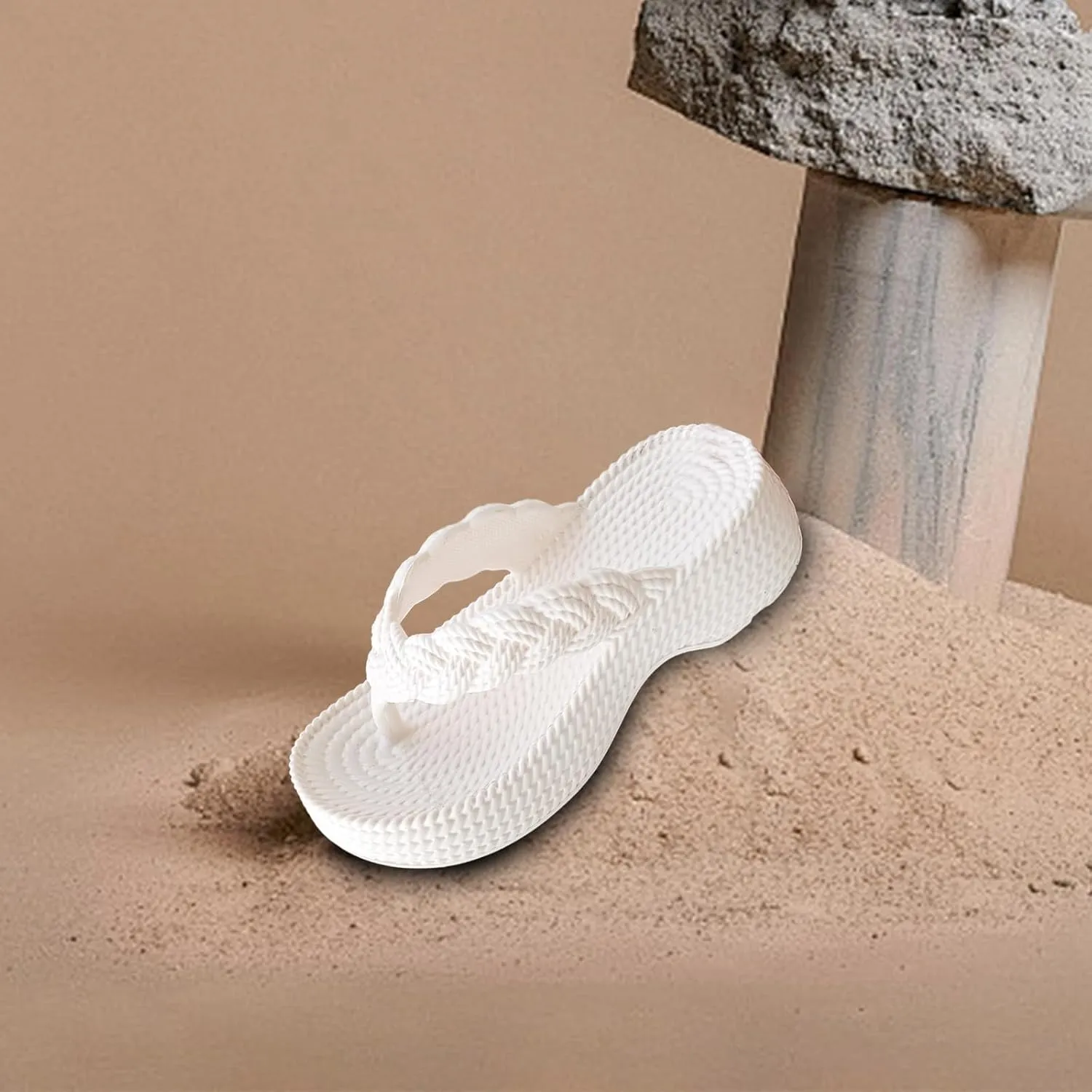 Women Orthopedic Solid Rattan Sandals Clip Toe Arch Support Slipper Platform Anti-Slip Flip Flop Summer Thong Sandal