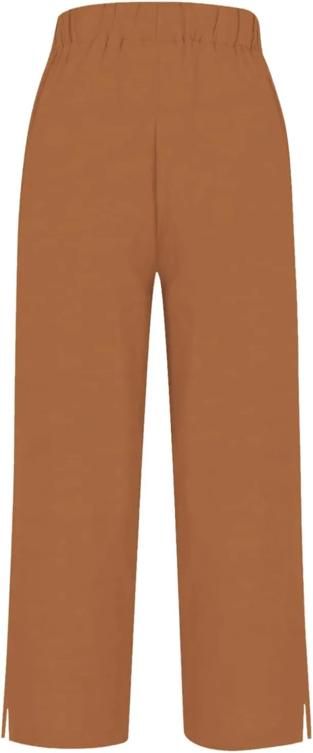 Women Summer High Waisted Cotton Linen Pants Wide Palazzo Pant Wide Leg Pant for Women High Waist