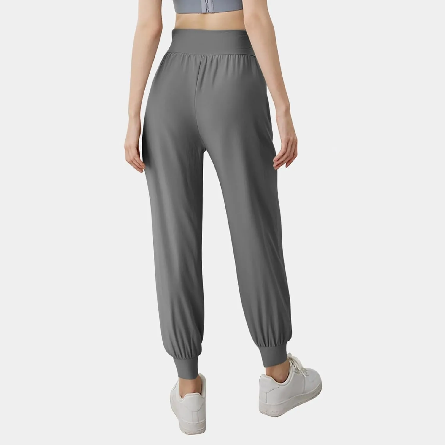 Women Tapered Joggers Pants with Pocket Casual Yoga High Waist Sweatpants Drawstring Ankle Pant Jogger Sweat Trousers