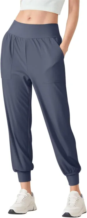 Women Tapered Joggers Pants with Pocket Casual Yoga High Waist Sweatpants Drawstring Ankle Pant Jogger Sweat Trousers