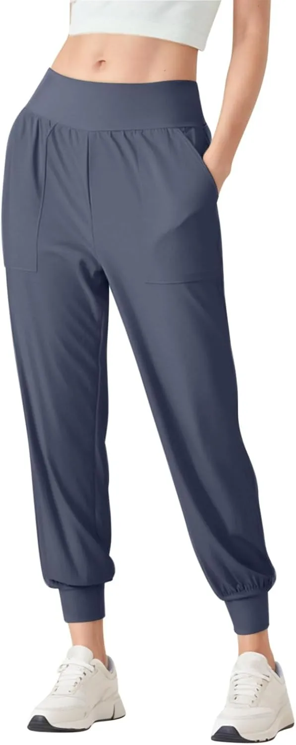 Women Tapered Joggers Pants with Pocket Casual Yoga High Waist Sweatpants Drawstring Ankle Pant Jogger Sweat Trousers