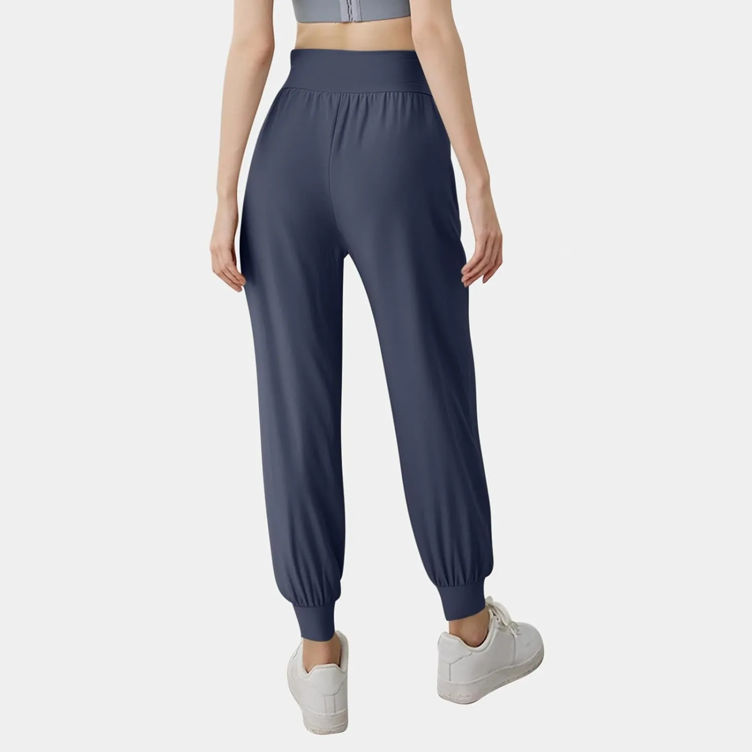 Women Tapered Joggers Pants with Pocket Casual Yoga High Waist Sweatpants Drawstring Ankle Pant Jogger Sweat Trousers