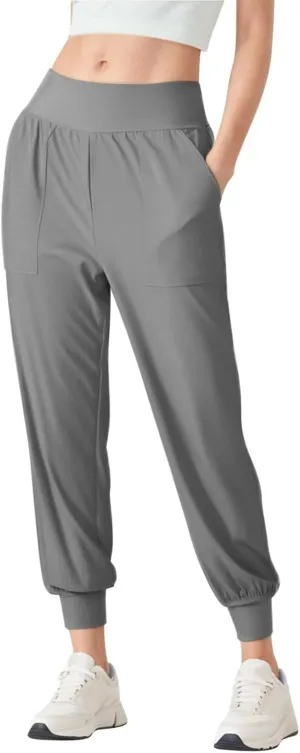 Women Tapered Joggers Pants with Pocket Casual Yoga High Waist Sweatpants Drawstring Ankle Pant Jogger Sweat Trousers