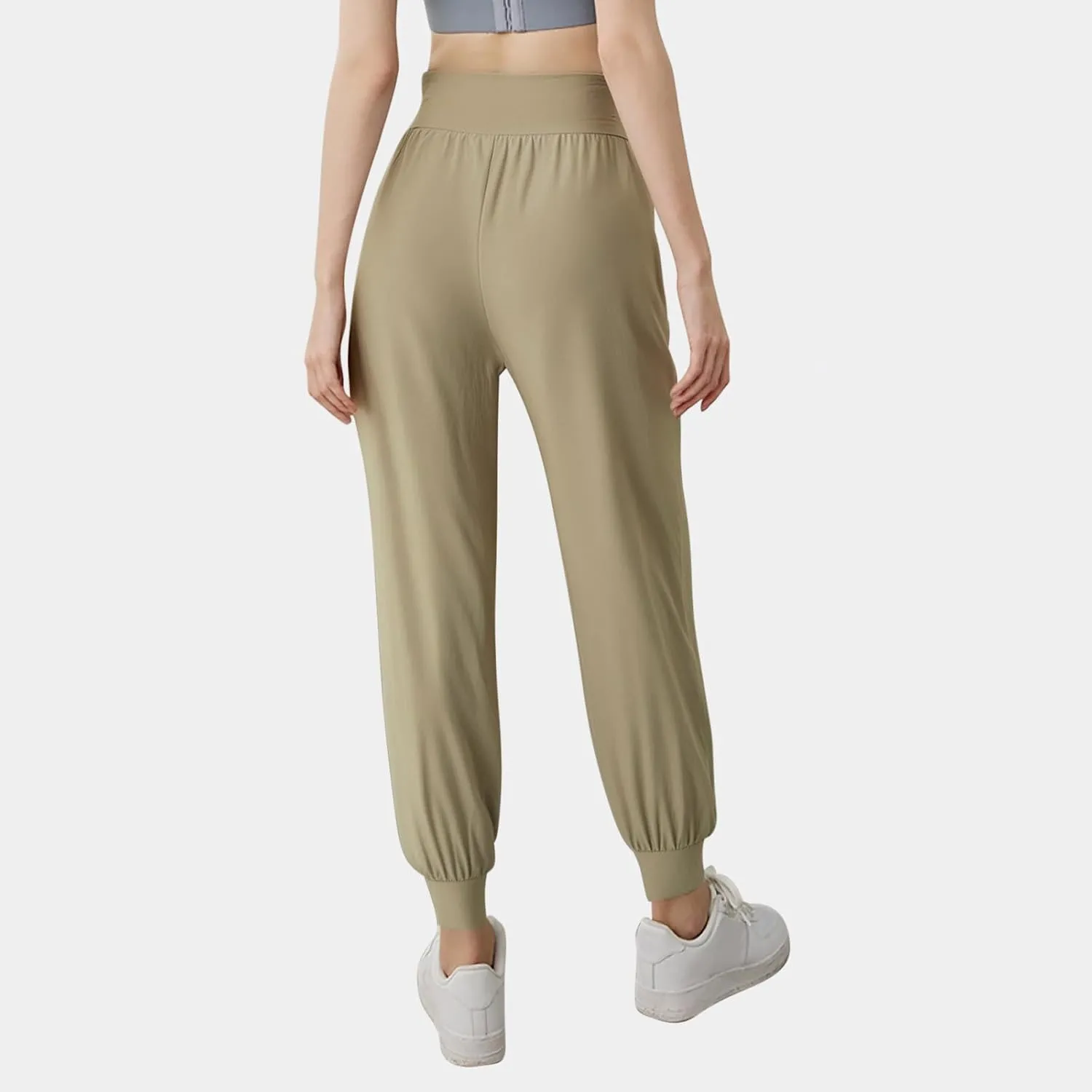 Women Tapered Joggers Pants with Pocket Casual Yoga High Waist Sweatpants Drawstring Ankle Pant Jogger Sweat Trousers