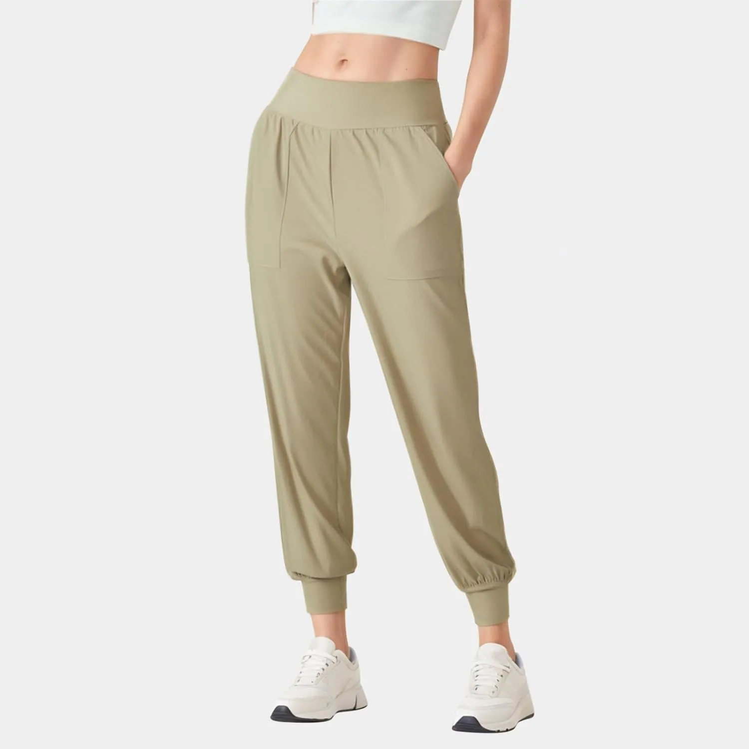 Women Tapered Joggers Pants with Pocket Casual Yoga High Waist Sweatpants Drawstring Ankle Pant Jogger Sweat Trousers