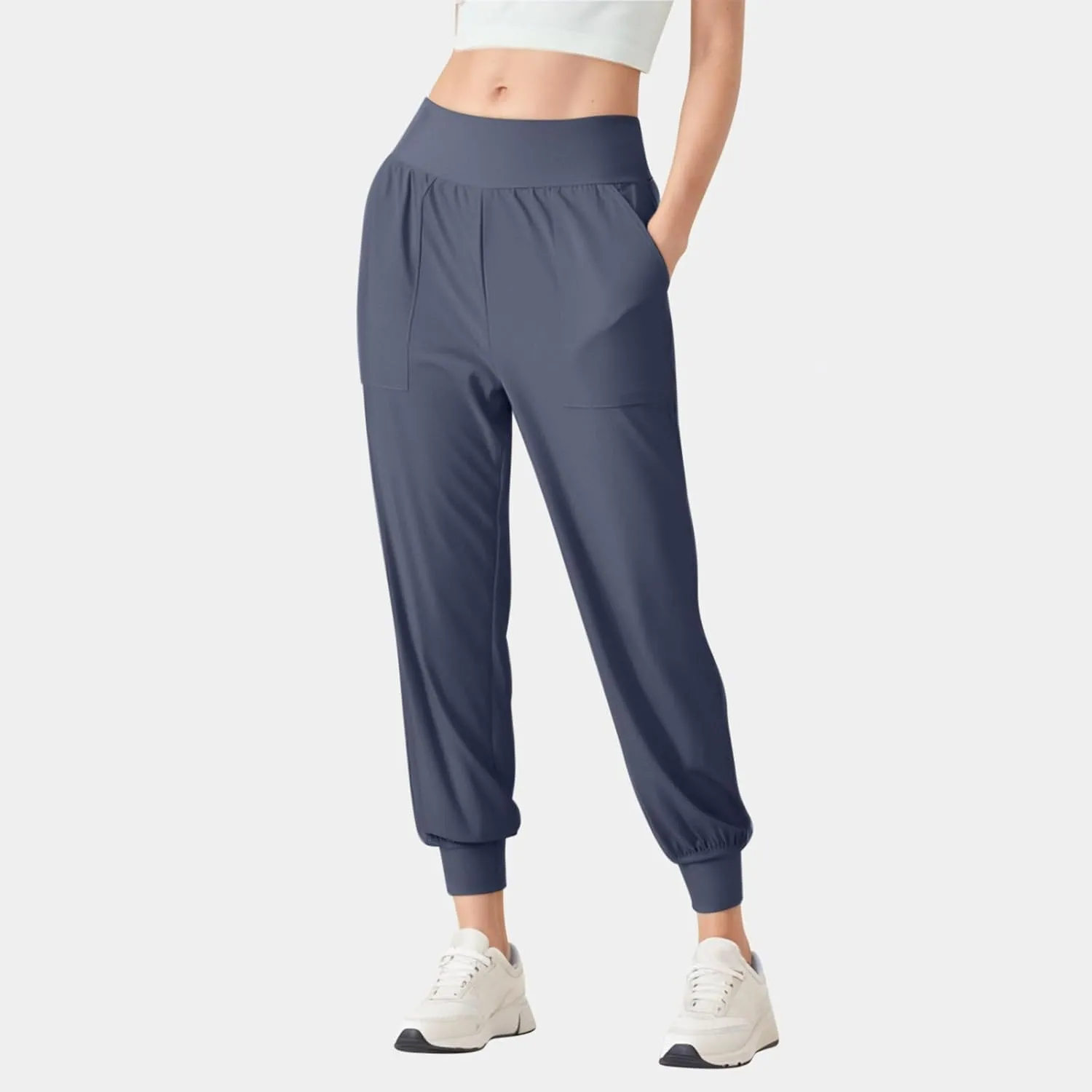 Women Tapered Joggers Pants with Pocket Casual Yoga High Waist Sweatpants Drawstring Ankle Pant Jogger Sweat Trousers