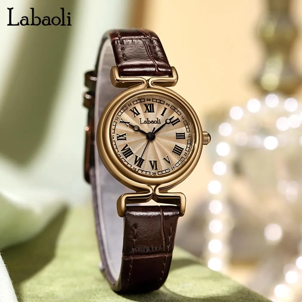 Women Watches for Ladies Female Square Small Slim Light Black Leather Band Waterproof Fashion Casual Simple Young Girls Gifts Gold Wrist Watch