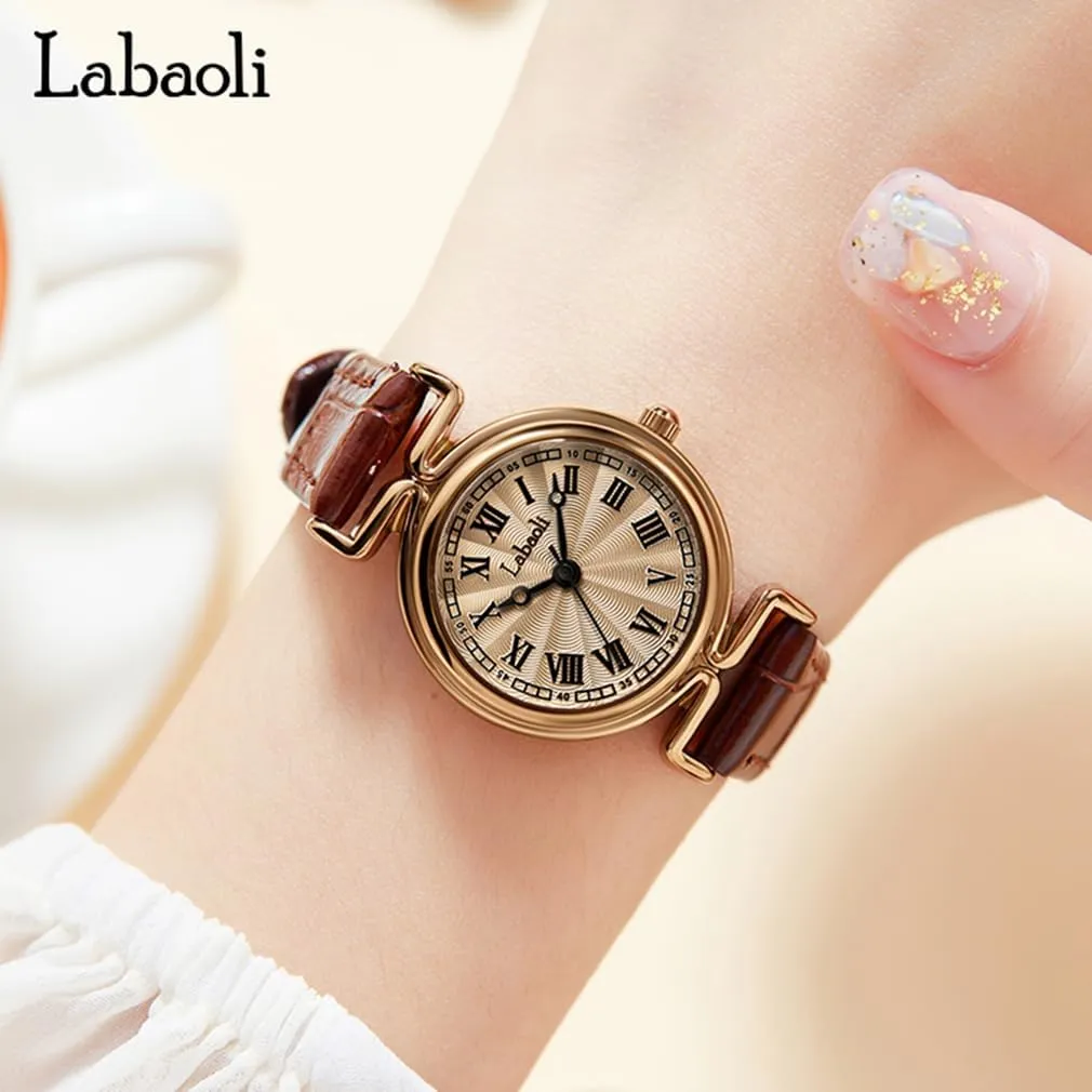 Women Watches for Ladies Female Square Small Slim Light Black Leather Band Waterproof Fashion Casual Simple Young Girls Gifts Gold Wrist Watch