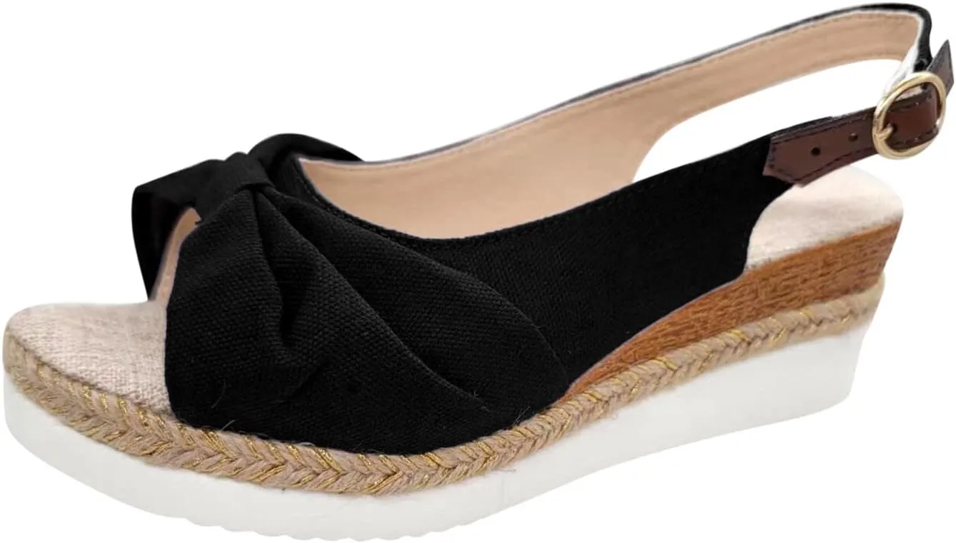 Women Wedges Orthopedic Sandals for Women Dressy Walking Slippers Arch Support Platform Boho Open Toe Ankle Strap Shoes