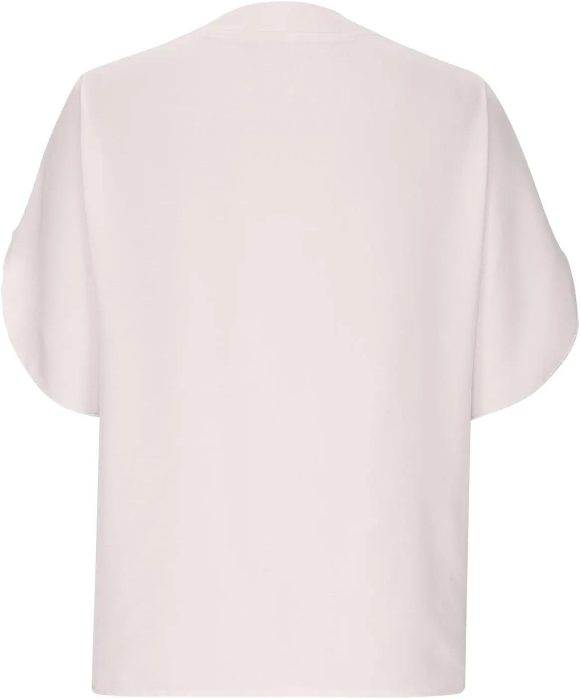 Womens 2024 Summer V Neck Ruffle Short Sleeve Blouses Plain Loose Fit Shirts Daily Going Out Date Cute Trendy Tops