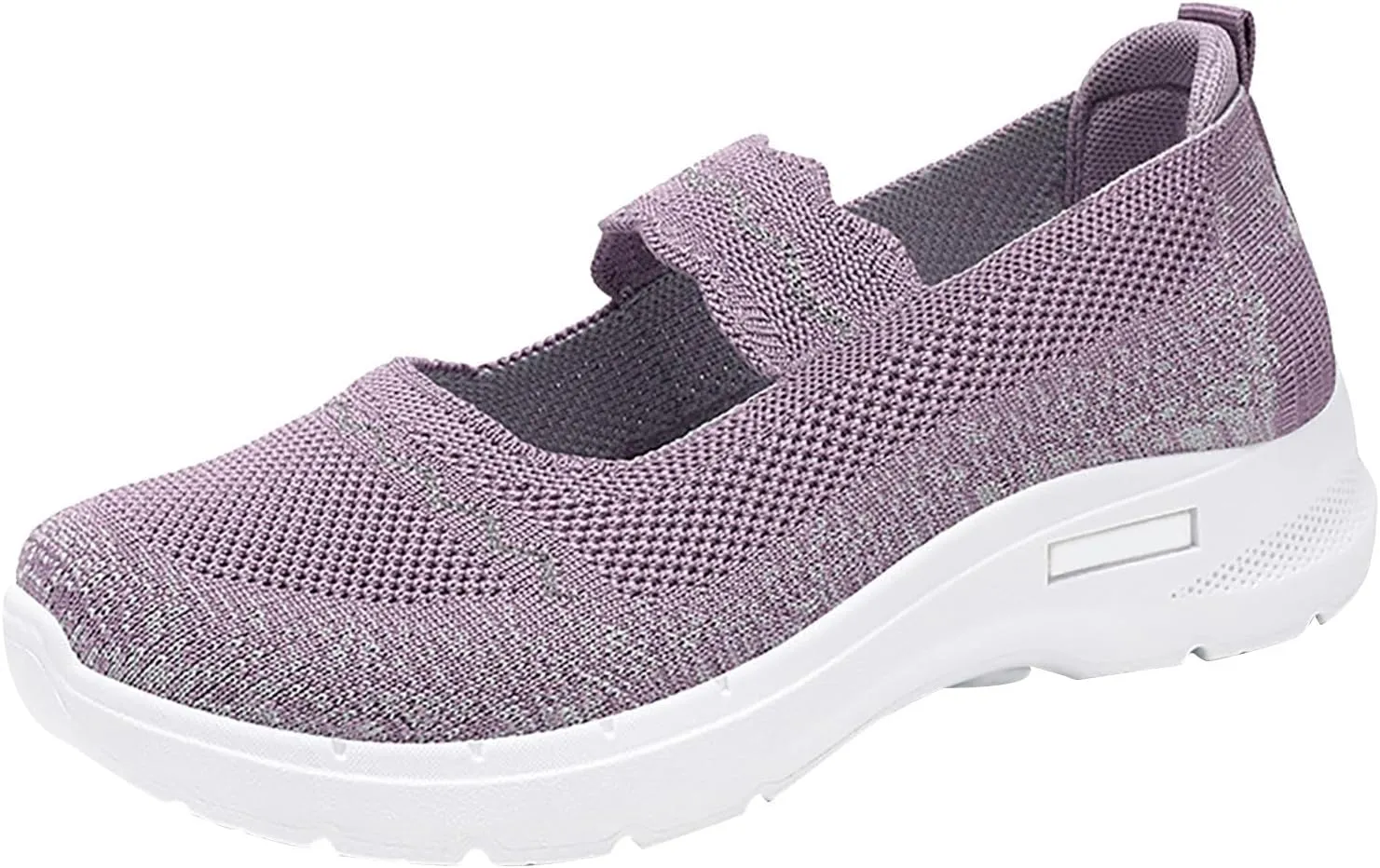 Womens Breathable Slip On Shoes Foam Sneakers with Comfortable Walking Shoes with Heel Size 10 (6 UK Purple)