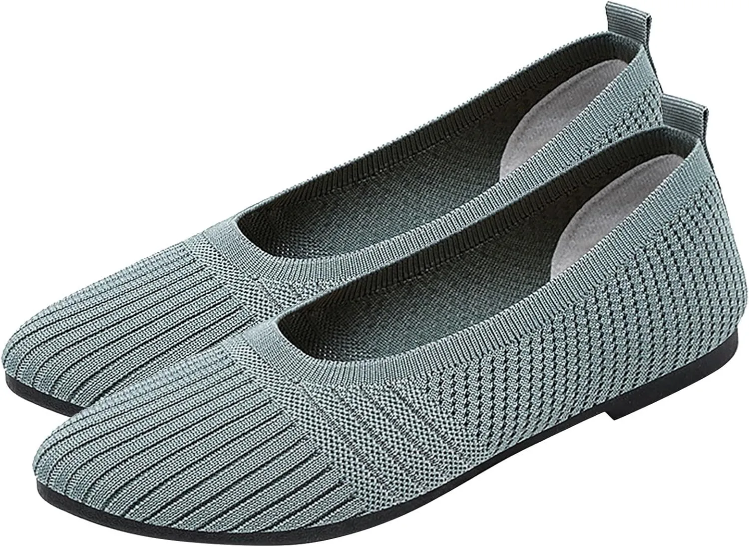 Womens Breathable Summer Flats with Soft Sole Fly Woven Design Comfortable Shoes for Women Compatible with Insoles (3.5 UK LightNavy)