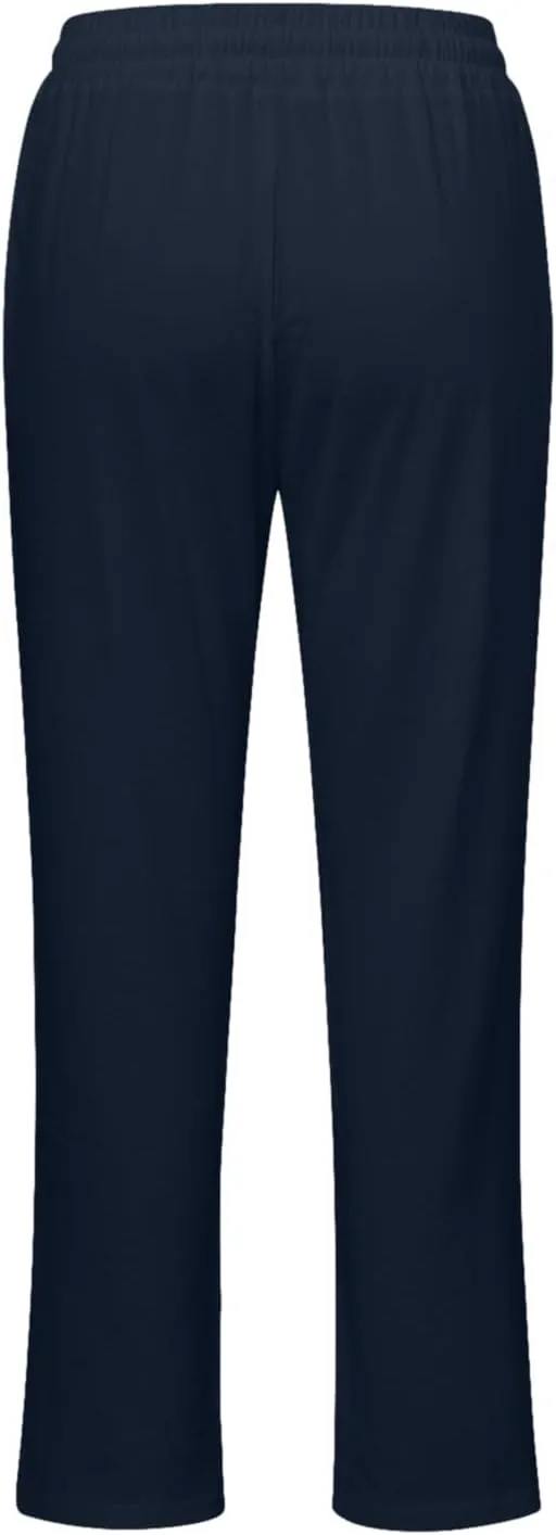 Womens Casual Cotton Linen Pants Lightweight Summer Relax Fit Elastic Waist Plus Size Solid Long Trousers