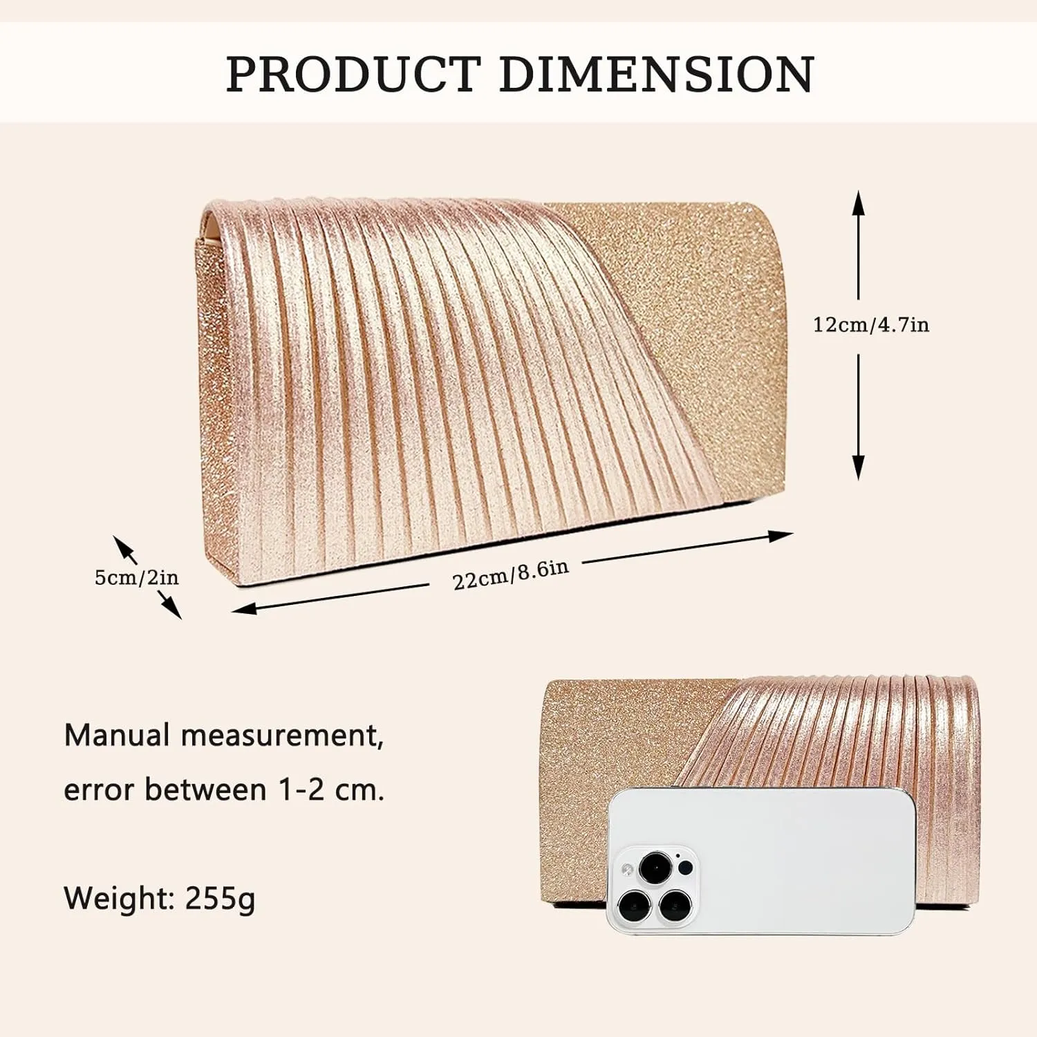 Womens Evening Bag Sparkly Clutch Purses for Women Wedding Party Purses Glitter Cocktail Prom Handbags