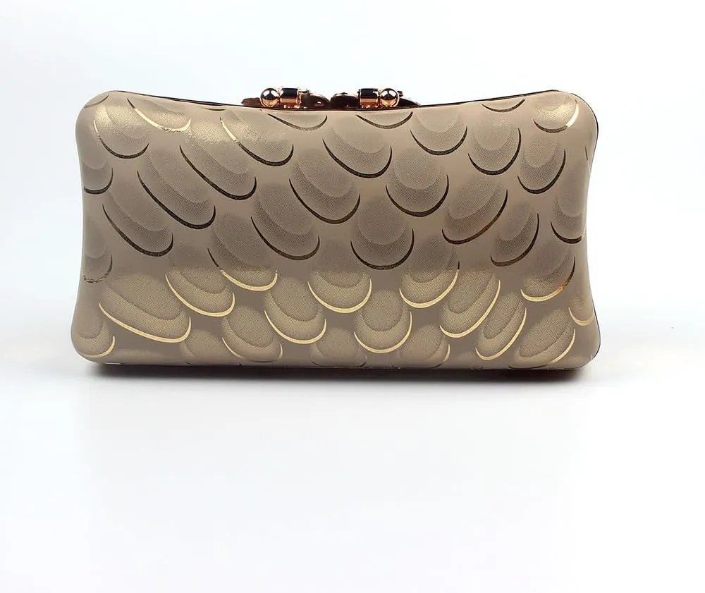Women's Evening Handbags Peacock Print and Closure Women's Clutch Handbags Ladies Purses for Bridal Wedding Party Gold