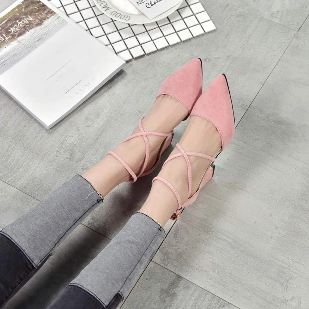 Women's Fashion Casual Pointed Toe Square Heel Wedding Shoes High Heel Sandals Wedges Sandals for Women Dress
