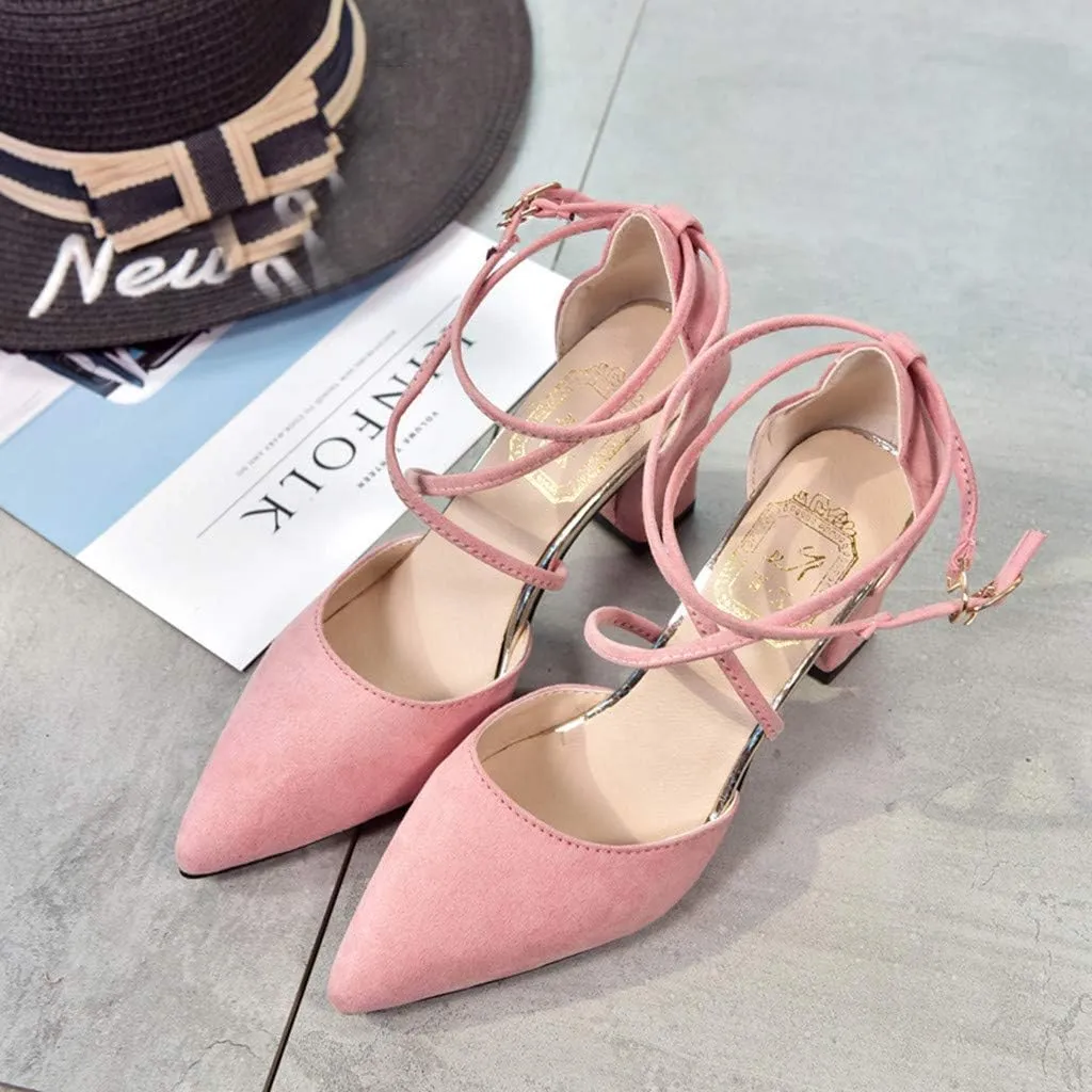 Women's Fashion Casual Pointed Toe Square Heel Wedding Shoes High Heel Sandals Wedges Sandals for Women Dress
