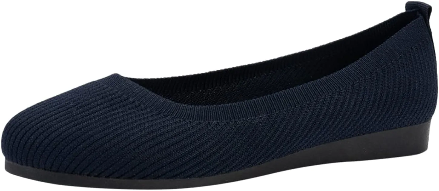 Women's Fashion Casual Shoes  Lightweight Slip-on Sneakers with Bow Tie  Breathable Woven Mesh  Comfortable Flat Bottom (9 UK DarkNavy)