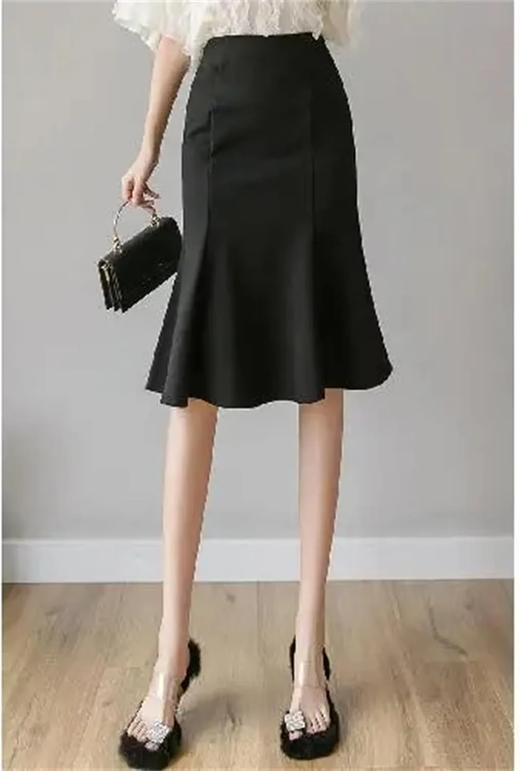 Women's Four Seasons Versatile Flare Swing Skirt Shows High Waisted Half Body Skirt