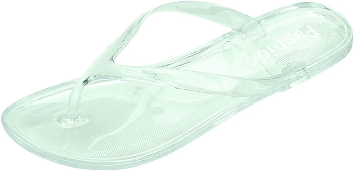 Women's Fruit Jelly Thong Sandal Clip Toe Solid Simple Elegant Slipper Anti-Slip Flat Sandals Beach Slip on Shoe