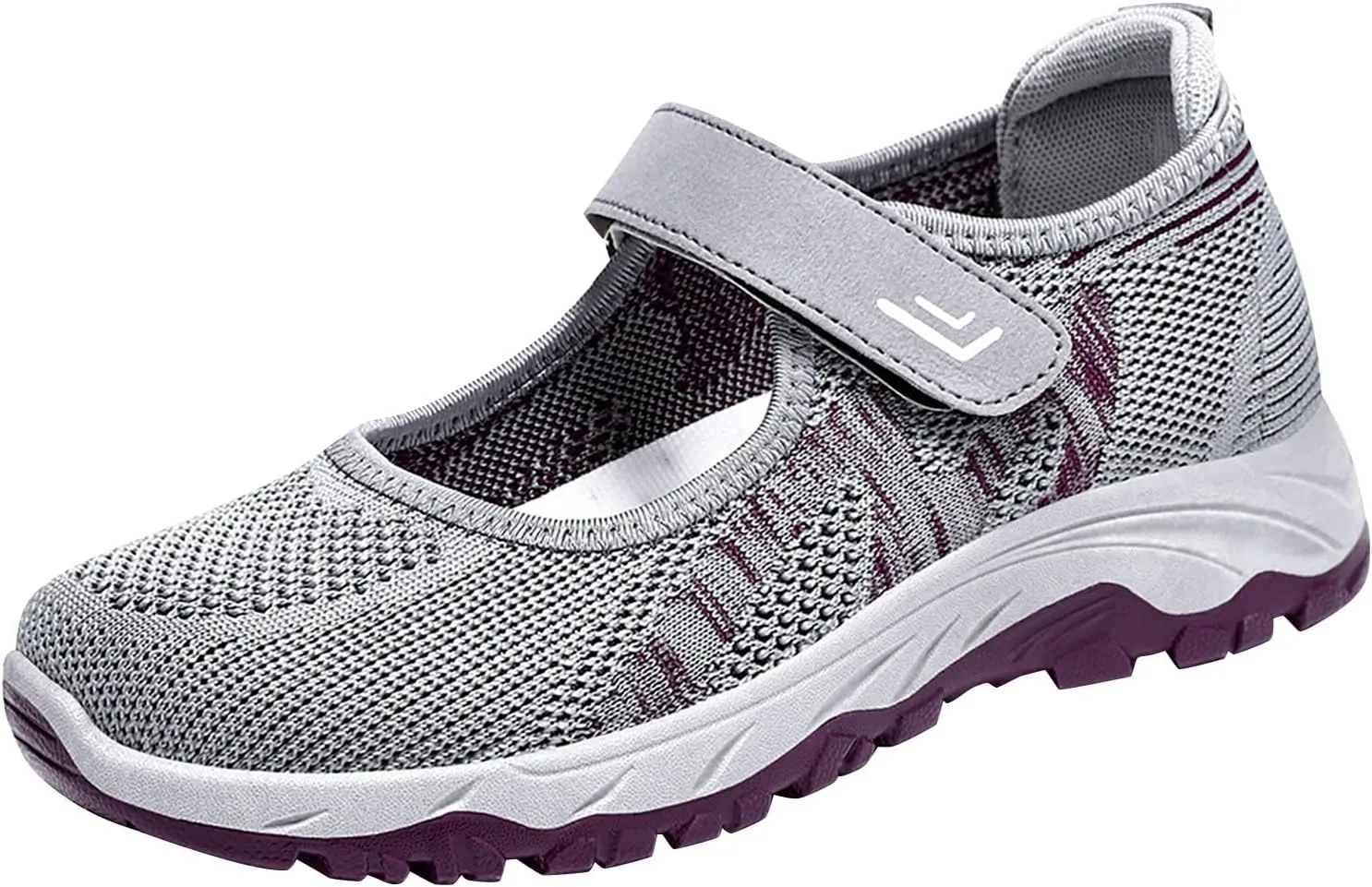 Women's Navy Shoes Breathable Woven Walking Slip On Sneakers with Foam Comfort Size 39 (3.5 UK Gray)