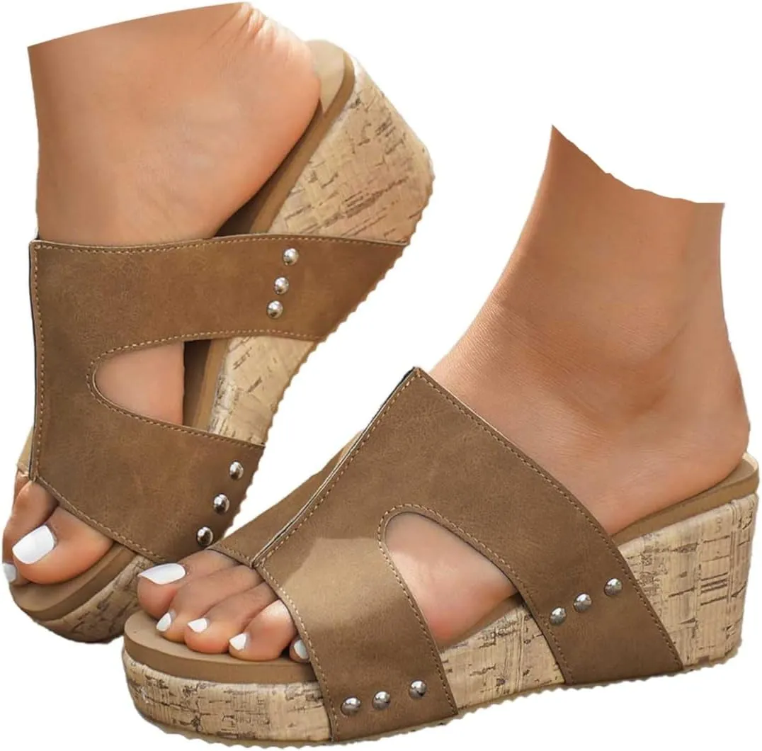 Women's Open Toe Orthopedic Casual Flatform Platform Wedges Sandals Arch Support Non Slip Summer Dress Walking Shoes