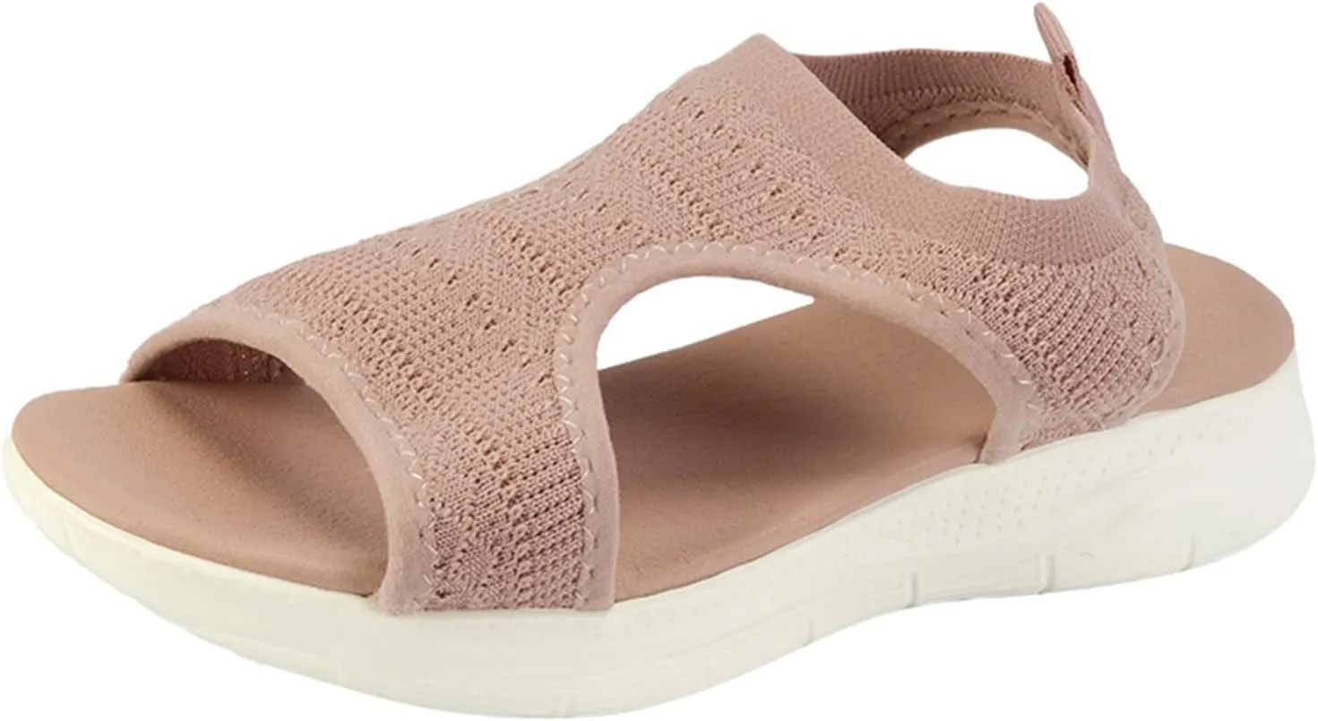 Women's Orthopedic Walking Sandals Dressy Woven Mat Sandals for Women Breathable Comfortable Shoes Arch Support Wide Fit Sport Sandals Athletic Hiking Outdoor Soft Sole Sandals