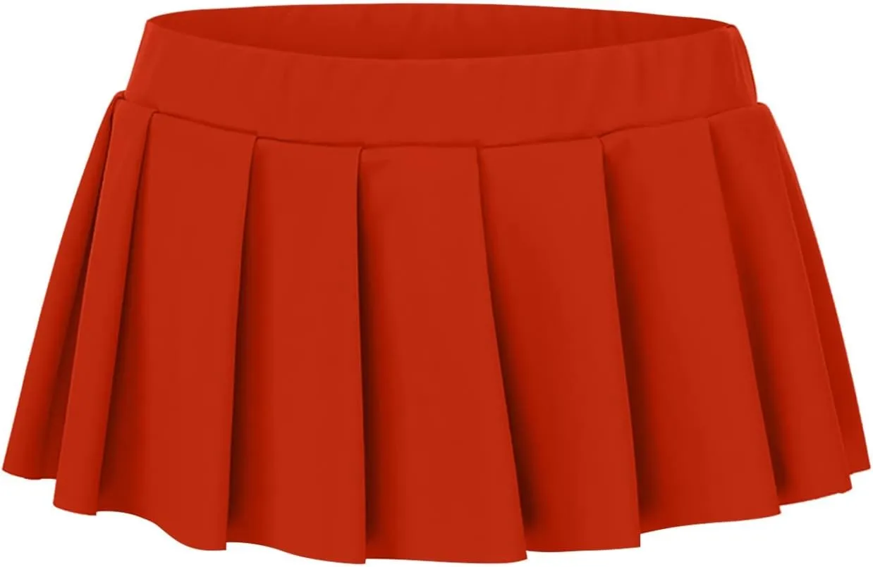Womens Pleated Skirts Y2k Mini Skirt Casual Short Skirts Micro Ruffle Lingerie Skirt for Schoolgirl Outfits