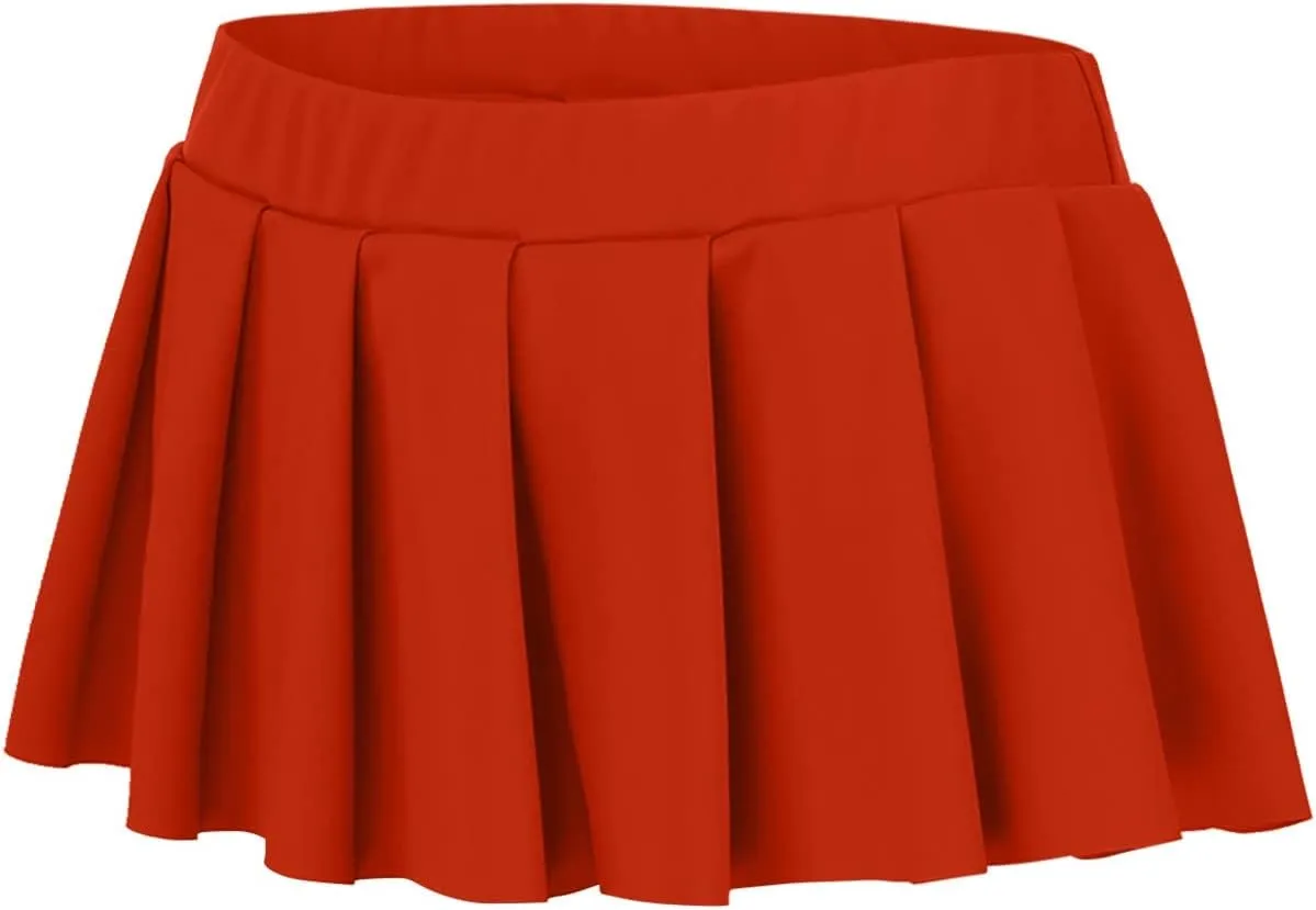 Womens Pleated Skirts Y2k Mini Skirt Casual Short Skirts Micro Ruffle Lingerie Skirt for Schoolgirl Outfits