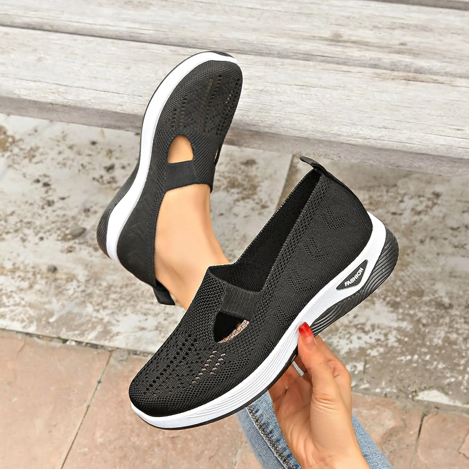 Women's Sandals Orthopedic Arch Support Sandals Memory Foam Sandals Mesh Breathable Soft Sneakers Slip on Walking Shoes