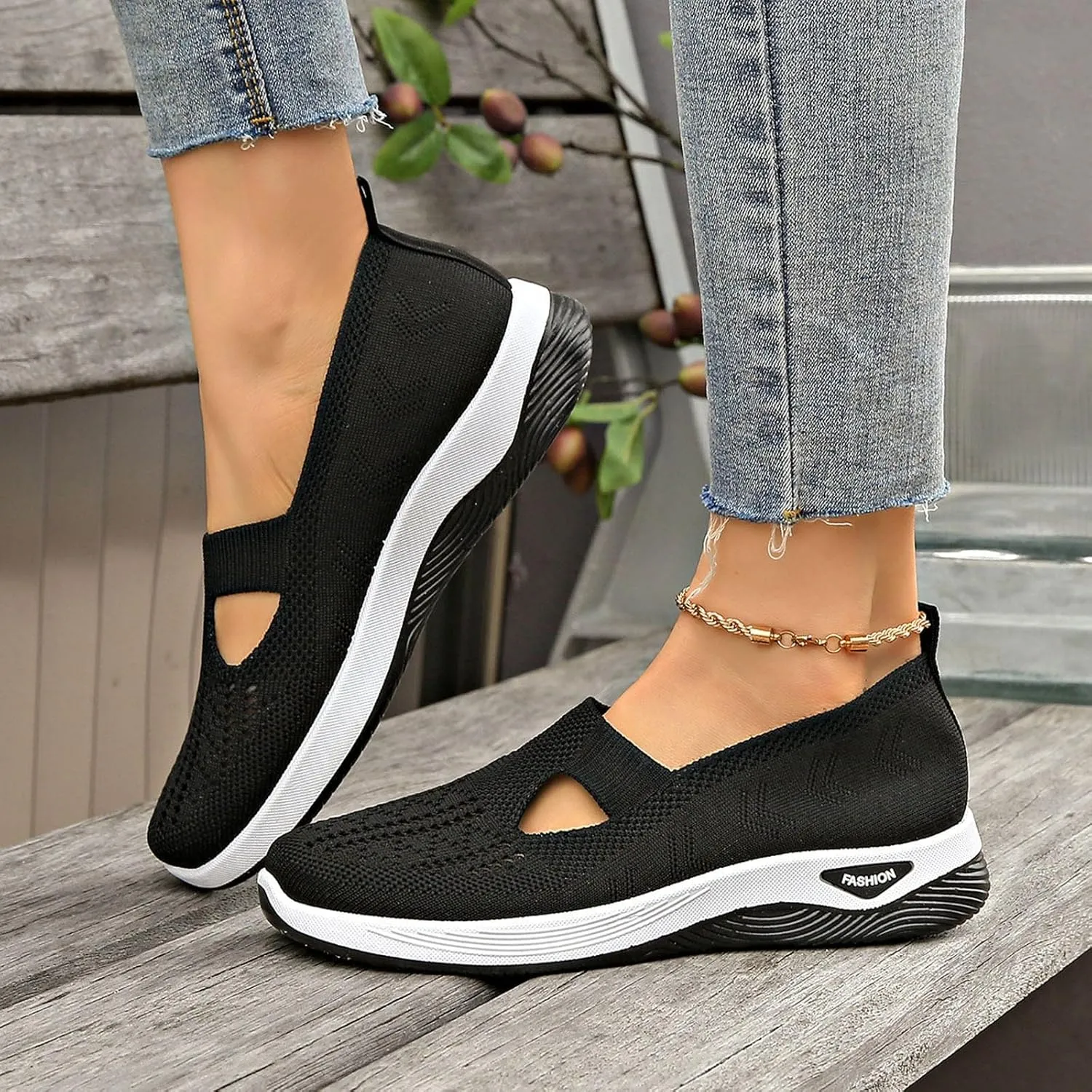 Women's Sandals Orthopedic Arch Support Sandals Memory Foam Sandals Mesh Breathable Soft Sneakers Slip on Walking Shoes