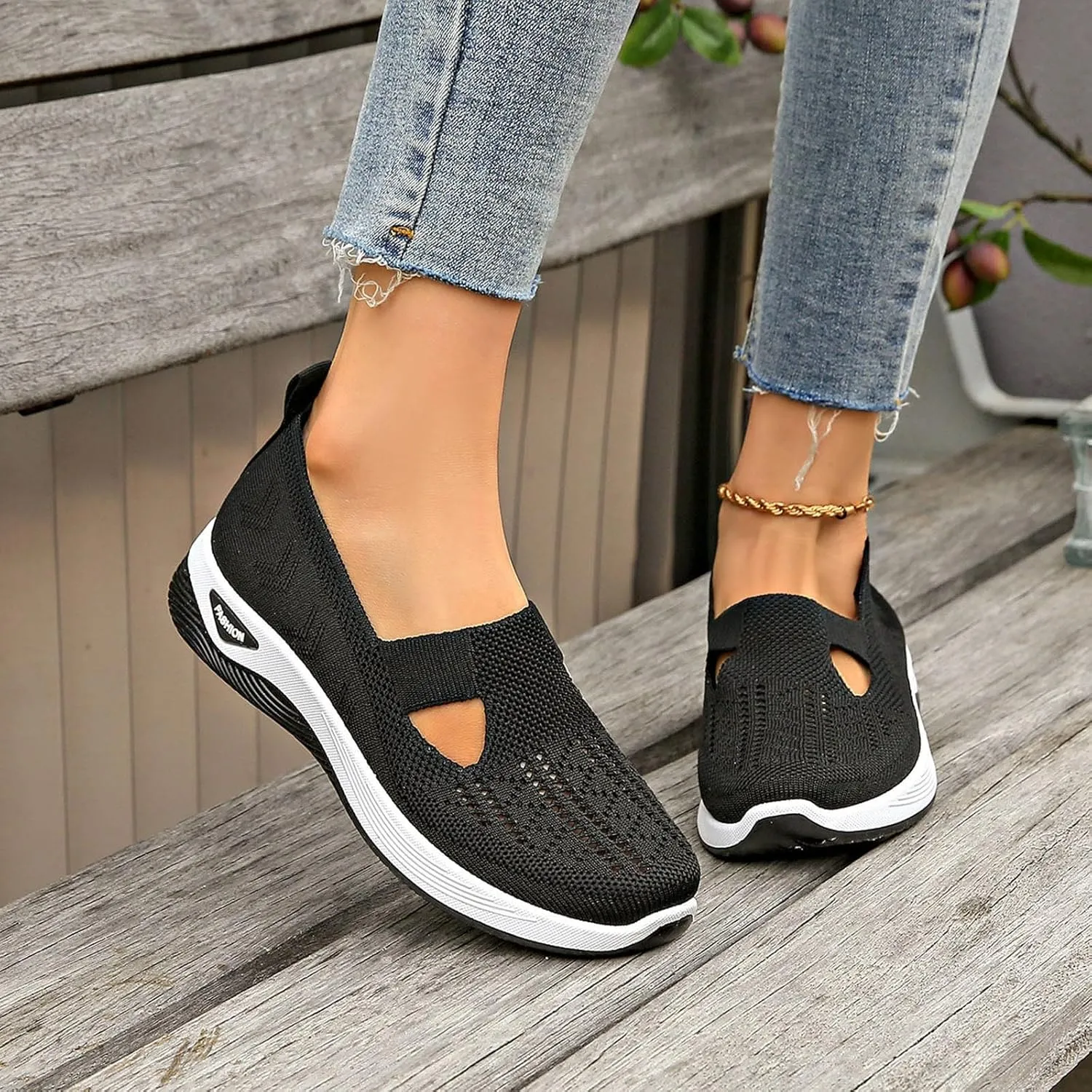 Women's Sandals Orthopedic Arch Support Sandals Memory Foam Sandals Mesh Breathable Soft Sneakers Slip on Walking Shoes